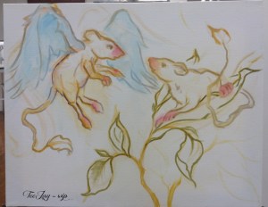 rat painting in progress