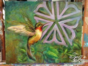 humminbird with rochester flower