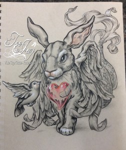 bird and bunny drawing