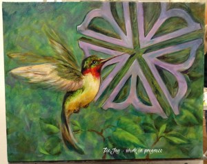 Rochester Flower with Hummingbird