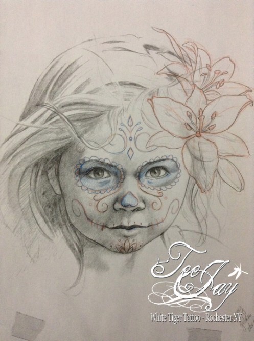 Sugar Skull Child drawing