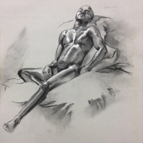 figure drawing male recllining