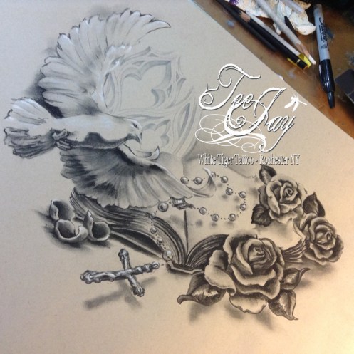 drawing for upper back piece tattoo