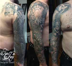Norse God sleeve tattoo