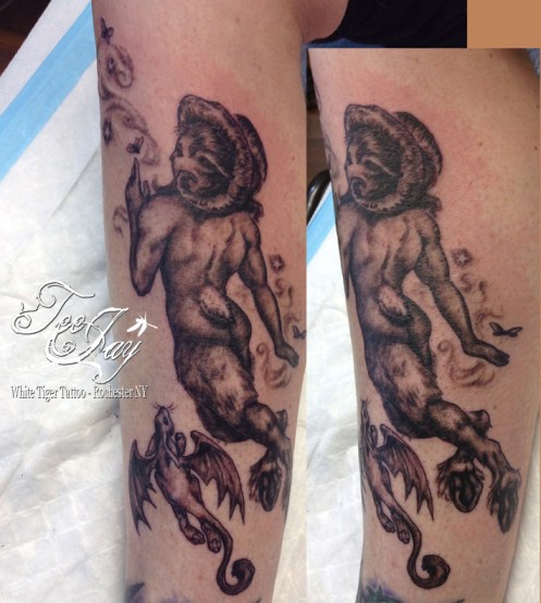 Satyr and Woozle tattoo