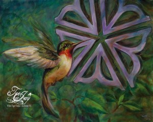 Rochester Flower Hummingbird painting by TeeJay