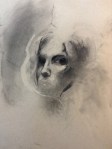 female charcoal drawing