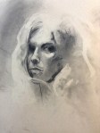 female charcoal drawing