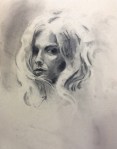 female charcoal drawing