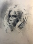 female charcoal drawing