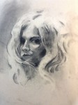 female charcoal drawing