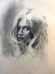female charcoal drawing