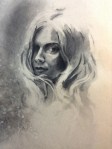 female charcoal drawing