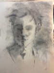 male charcoal drawing