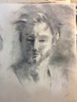 male charcoal drawing
