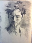 male charcoal drawing