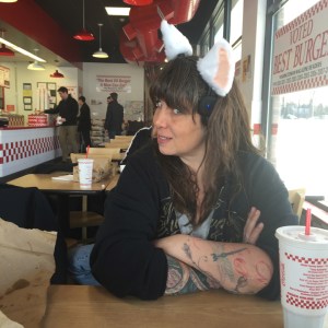 TeeJay with ears in Five Guys