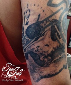time skull tattoo