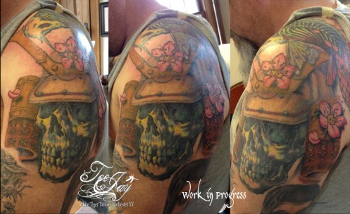samurai tattoo skull