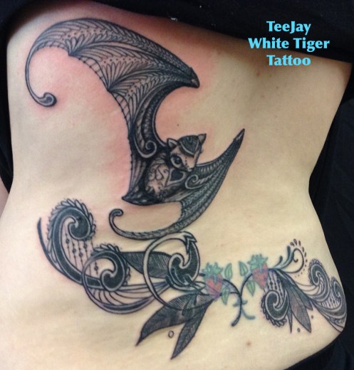 ornate bat tattoo