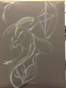 merbunny painting in progress