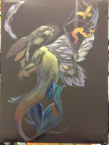 merbunny painting in progress