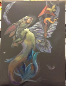 merbunny painting in progress