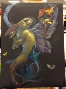 merbunny painting in progress
