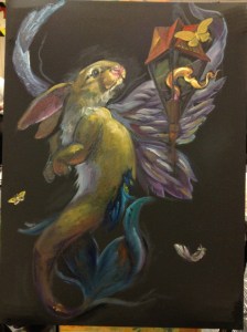 merbunny painting in progress