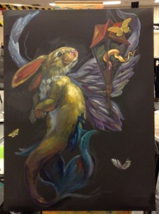 merbunny painting in progress
