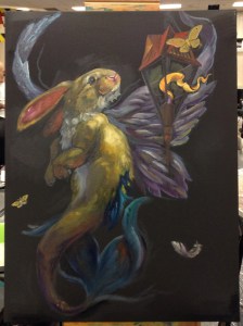 merbunny painting in progress