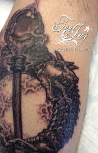 ouroboros tattoo detail