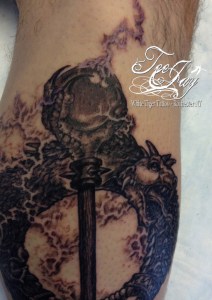 ouroboros tattoo detail