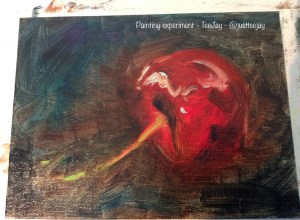 cherry painting in progress