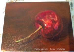 cherry painting in progress