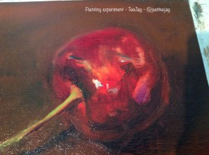 cherry painting detail