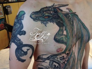 dragon and muni knight tattoo
