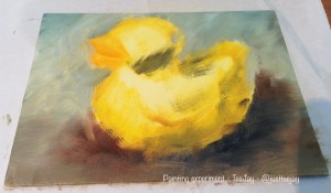 rubber duckie painting in progress