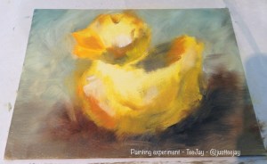 rubber duckie painting in progress