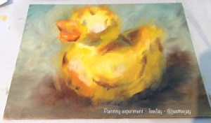 rubber duckie painting in progress