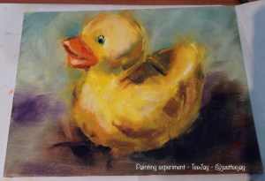 rubber duckie painting in progress