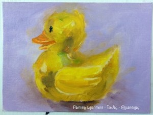 painting a rubber duck