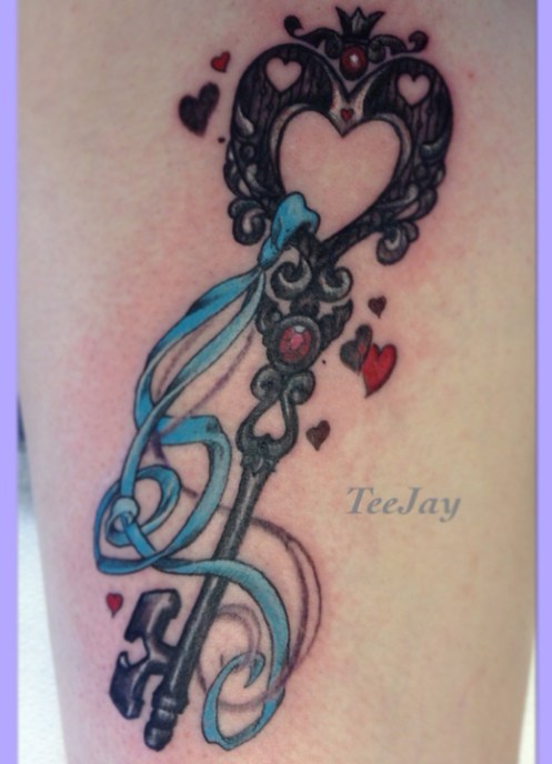 ornate key tattoo