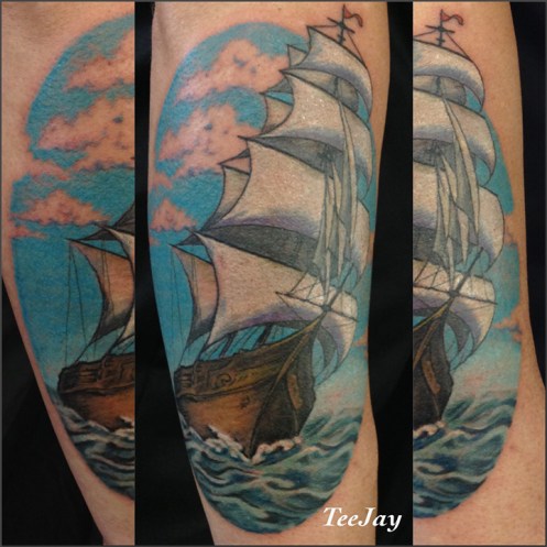 tall ship tattoo - Homeward Bound