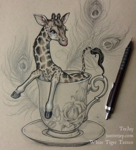 teacup giraffe drawing