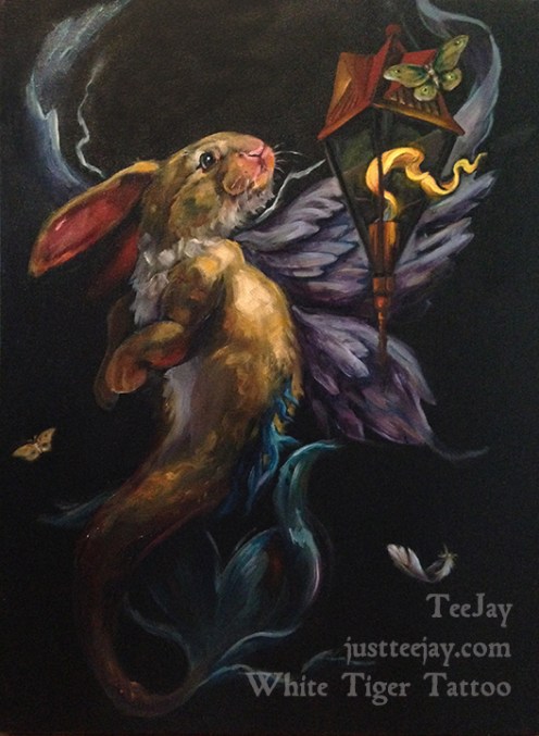 moth and flame painting by TeeJay