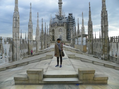 Caryl on the roof of Duomo di Milano
