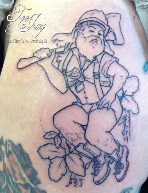 lumberjack pin up tattoo outline