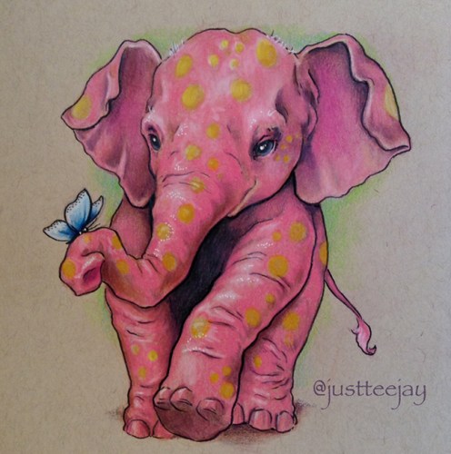 Pink Elephant (with golden spots)