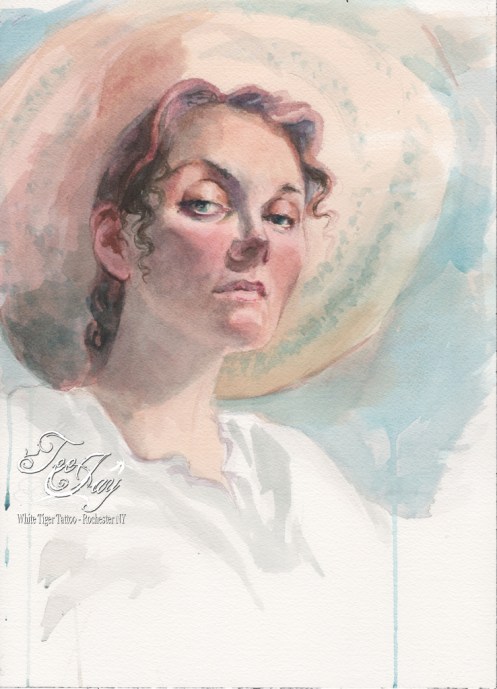 day077watercolorsallywithhat